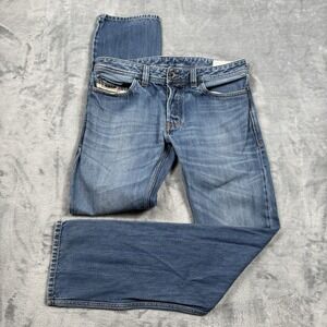 Diesel Safado Jeans Men 31x32 Blue Slim Straight Stretch Distressed 00731